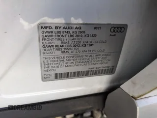 2021 Audi SQ5 Sportback Premium with VIN WA114AFY7M2081188, listed as a Copart auction lot 45051835 with 26,879 mi miles and Salvage Title. Bid and sale history available at DreamBid. Image 14.