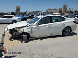 2020 Infiniti Q50 Luxe z VIN JN1EV7AP3LM202939, wystawiony jako Copart lot #57025175 z przebiegiem Nie podano mil oraz Szkoda całkowita • Salvage title. Historia ofert i sprzedaży dostępna na DreamBid. Obrazek 1.