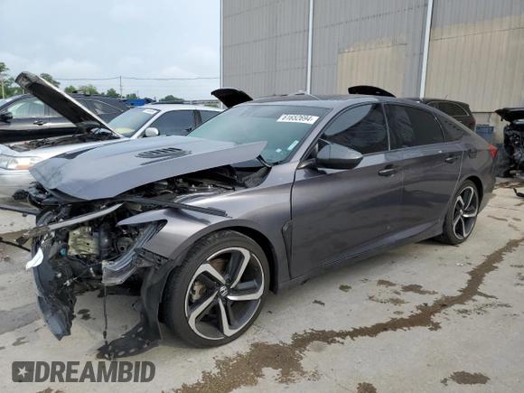 2018 Honda Accord Sedan Sport 1.5T with VIN 1HGCV1F3XJA195186, listed as a Copart auction lot 61652694 with 0 mi miles and Non Repairable. Bid and sale history available at carsss.com. Image 1.