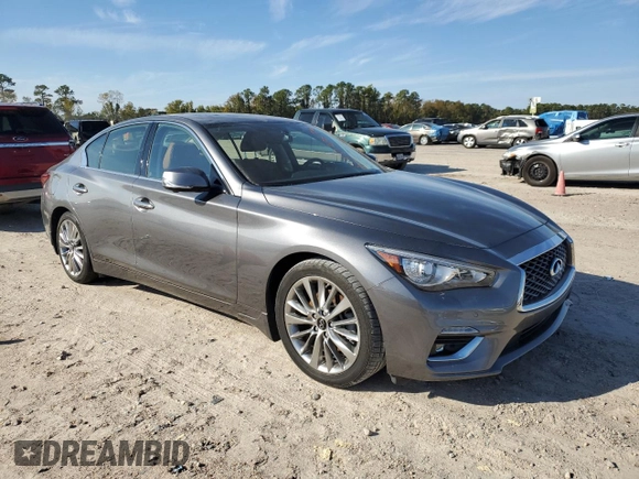 2024 Infiniti Q50 Luxe with VIN JN1EV7BP9RM600258, listed as a Copart auction lot 83970674 with Not provided miles and Salvage title. Bid and sale history available at DreamBid. Image 4.
