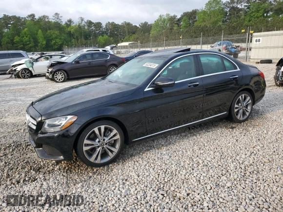 2018 Mercedes-Benz C 300 with VIN 55SWF4JB6JU251221, listed as a Copart auction lot 53234015 with 47,257 mi miles and Salvage title. Bid and sale history available at DreamBid. Image 1.