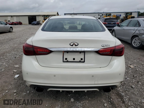 2018 Infiniti Q50 Luxe with VIN JN1EV7APXJM364158, listed as a Copart auction lot 60729825 with 88,018 mi miles and Salvage title. Bid and sale history available at DreamBid. Image 6.