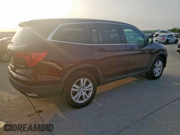 2016 Honda Pilot LX with VIN 5FNYF6H1XGB052815, listed as a Copart auction lot 51509745 with 35,343 mi miles and Clean Title. Bid and sale history available at carsss.com. Image 3.