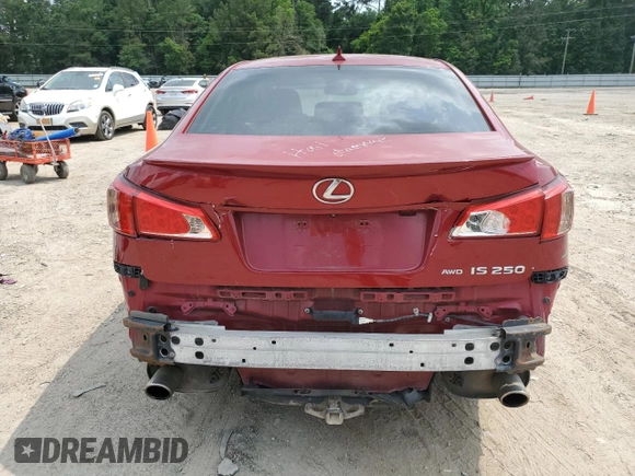 2013 Lexus IS 250 with VIN JTHCF5C21D5063461, listed as a Copart auction lot 58076245 with 134,053 mi miles and Salvage title. Bid and sale history available at DreamBid. Image 6.