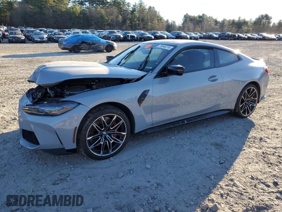 2022 BMW M4 Competition xDrive z VIN WBS43AZ04NCJ90806, wystawiony jako Copart lot #79045274 z przebiegiem Nie podano mil oraz Szkoda całkowita • Salvage title. Historia ofert i sprzedaży dostępna na DreamBid. Obrazek 1.