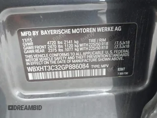 2016 BMW X1 xDrive28i with VIN WBXHT3C32GP886084, listed as a IAAI auction lot 41895754 with 85,662 mi miles and . Bid and sale history available at DreamBid. Image 9.