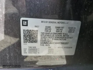 2017 Chevrolet Tahoe LS with VIN 1GNSCAKCXHR355107, listed as a Copart auction lot 87479794 with 121,880 mi miles and Salvage Title. Bid and sale history available at carsss.com. Image 16.