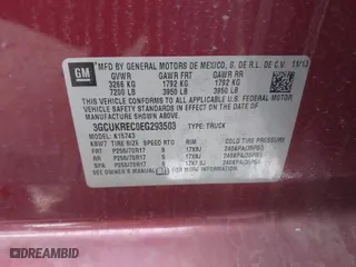 2014 Chevrolet Silverado 1500 LT with VIN 3GCUKREC0EG293503, listed as a IAAI auction lot 41536590 with 140,865 mi miles. Bid and sale history available at carsss.com. Image 9.