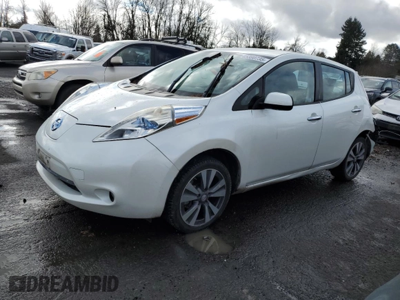2015 Nissan LEAF SV with VIN 1N4AZ0CP9FC301558, listed as a Copart auction lot 45380735 with 67,474 mi miles and Salvage title. Bid and sale history available at DreamBid. Image 1.