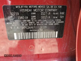 2020 Hyundai Accent SE z VIN 3KPC24A67LE116129, wystawiony jako Copart lot #49187245 z przebiegiem 17 294 mil mil oraz Szkoda całkowita • Salvage title. Historia ofert i sprzedaży dostępna na DreamBid. Obrazek 14.