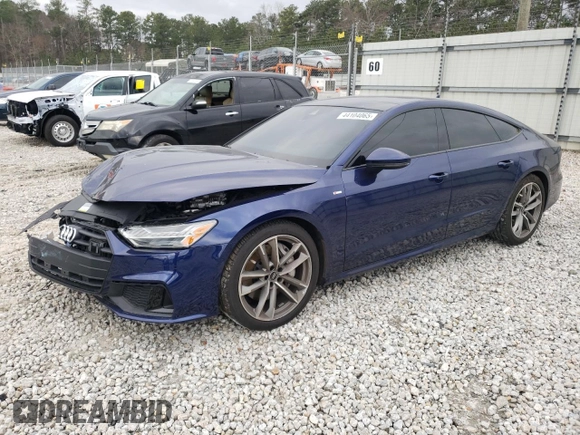 2021 Audi A7 Premium Plus with VIN WAUU2AF2XMN033362, listed as a Copart auction lot 44104065 with 11,708 mi miles and Salvage Title. Bid and sale history available at carsss.com. Image 1.