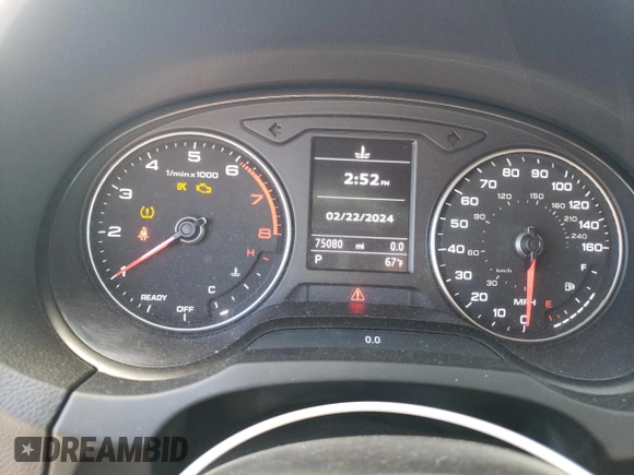 2018 Audi A3 Sedan Premium with VIN WAUB8GFF2J1032608, listed as a Copart auction lot 43560064 with 75,080 mi miles. Bid and sale history available at carsss.com. Image 9.