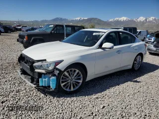 2021 Infiniti Q50 Luxe with VIN JN1EV7BP6MM707096, listed as a Copart auction lot 55290245 with 62,100 mi miles and Salvage title. Bid and sale history available at DreamBid. Image 1.