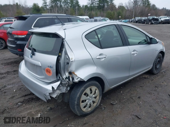 2012 Toyota Prius One with VIN JTDKDTB32C1506109, listed as a IAAI auction lot 41934981 with 276,982 mi miles. Bid and sale history available at carsss.com. Image 4.