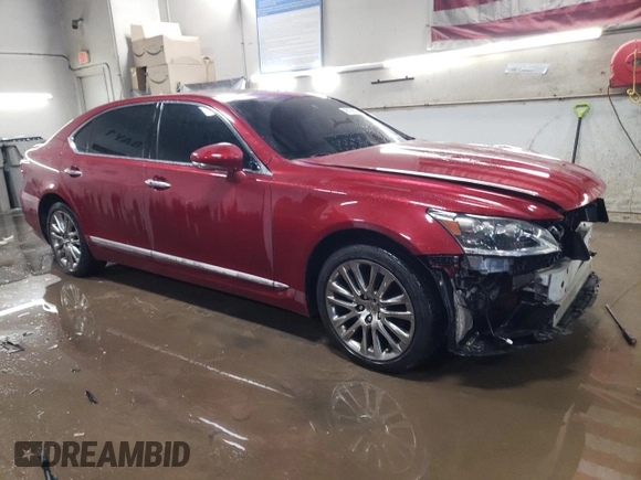2015 Lexus LS 460 L with VIN JTHGL5EF2F5055740, listed as a Copart auction lot 46279815 with 84,629 mi miles and Salvage title. Bid and sale history available at DreamBid. Image 4.