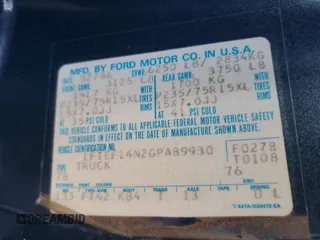 1986 Ford F-150 with VIN 1FTEF14N2GPA89930, listed as a Copart auction lot 43658645 with 87,219 mi miles and Clean Title. Bid and sale history available at carsss.com. Image 12.