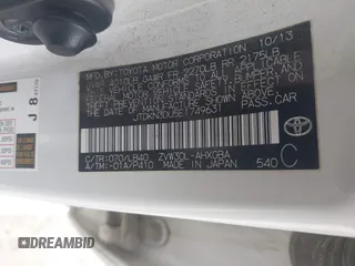 2014 Toyota Prius Four with VIN JTDKN3DU5E1749631, listed as a IAAI auction lot 42316074 with 136,535 mi miles and . Bid and sale history available at DreamBid. Image 9.