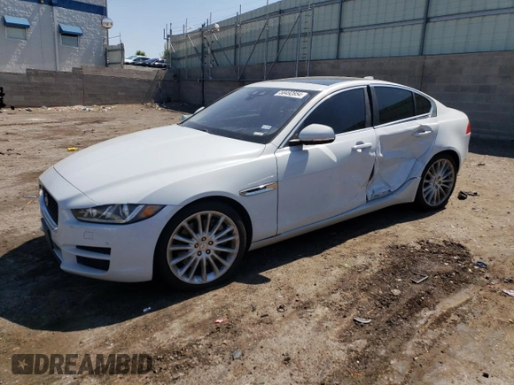 2017 Jaguar XE 35t First Edition with VIN SAJAH4BV0HA946894, listed as a Copart auction lot 58492854 with 76,141 mi miles and Salvage Title. Bid and sale history available at carsss.com. Image 1.
