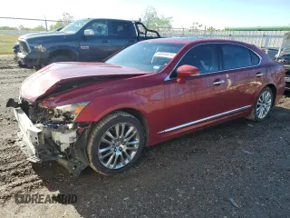 2014 Lexus LS 460 L with VIN JTHGL5EF4E5051056, listed as a Copart auction lot 80544474 with 115,938 mi miles and Salvage title. Bid and sale history available at DreamBid. Image 1.