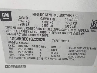 2016 Chevrolet Silverado 1500 LT with VIN 1GCVKREC1GZ228201, listed as a IAAI auction lot 42136420 with 112,101 mi miles and . Bid and sale history available at DreamBid. Image 9.