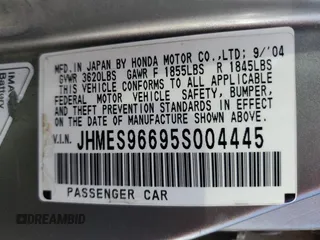 2005 Honda Civic with VIN JHMES96695S004445, listed as a Copart auction lot 53684835 with 164,623 mi miles and Salvage Title. Bid and sale history available at DreamBid. Image 12.