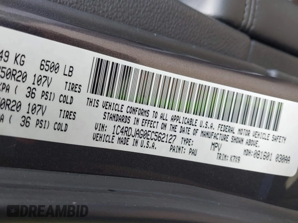 2014 Dodge Durango SXT z VIN 1C4RDJAG0EC562127, wystawiony jako IAAI lot #42456152 z przebiegiem 124 171 mil mil oraz . Historia ofert i sprzedaży dostępna na DreamBid. Obrazek 9.