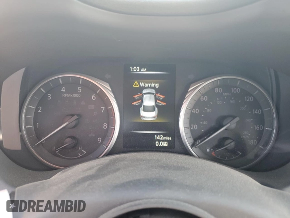2024 Infiniti Q50 Red Sport 400 with VIN JN1FV7DPXRM660325, listed as a Copart auction lot 83021934 with 142 mi miles and Non Repairable. Bid and sale history available at DreamBid. Image 9.