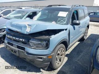 2024 Ford Bronco Sport Outer Banks with VIN 3FMCR9C68RRE01957, listed as a IAAI auction lot 42163509 with 12,586 mi miles and . Bid and sale history available at DreamBid. Image 2.