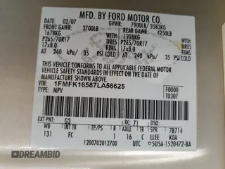 2007 Ford Expedition Max XLT z VIN 1FMFK16587LA56625, wystawiony jako Copart lot #63051425 z przebiegiem 192 738 mil mil oraz Szkoda całkowita • Salvage title. Historia ofert i sprzedaży dostępna na DreamBid. Obrazek 13.