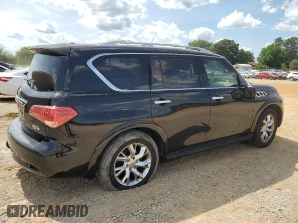 2011 Infiniti QX56 7-passenger with VIN JN8AZ2NE9B9005601, listed as a Copart auction lot 57013744 with 223,590 mi miles and Clean Title. Bid and sale history available at carsss.com. Image 3.