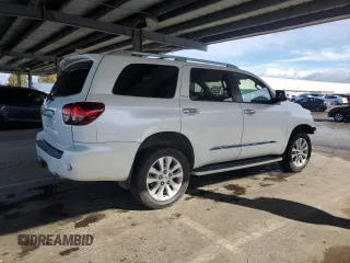 2018 Toyota Sequoia Platinum with VIN 5TDDY5G17JS165287, listed as a Copart auction lot 48534145 with 96,526 mi miles and Salvage Title. Bid and sale history available at carsss.com. Image 3.