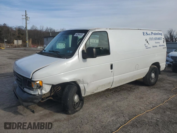 2004 Ford Econoline Cargo with VIN 1FTRE14W54HB47967, listed as a Copart auction lot 44264425 with 256,701 mi miles and Salvage Title. Bid and sale history available at carsss.com. Image 1.