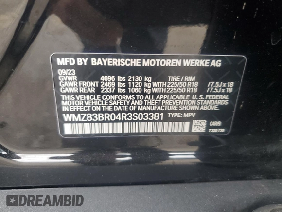 2024 MINI Countryman Cooper S with VIN WMZ83BR04R3S03381, listed as a Copart auction lot 56331665 with 33,215 mi miles and Salvage title. Bid and sale history available at DreamBid. Image 12.