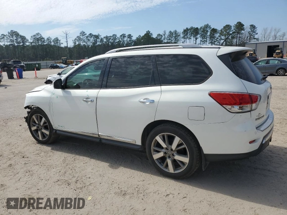 2014 Nissan Pathfinder Platinum with VIN 5N1AR2MNXEC679465, listed as a Copart auction lot 46232425 with 225,699 mi miles and Salvage title. Bid and sale history available at DreamBid. Image 2.