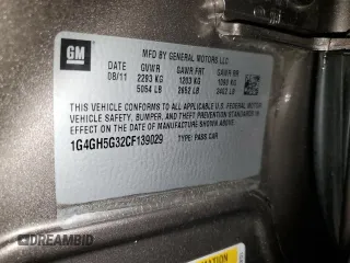 2012 Buick LaCrosse Premium 3 with VIN 1G4GH5G32CF139029, listed as a Copart auction lot 56662515 with 189,315 mi miles and Salvage title. Bid and sale history available at DreamBid. Image 13.