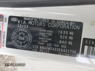 2014 Kia Rio LX with VIN KNADM5A35E6921756, listed as a Copart auction lot 84653184 with 181,703 mi miles and Salvage Title. Bid and sale history available at carsss.com. Image 12.