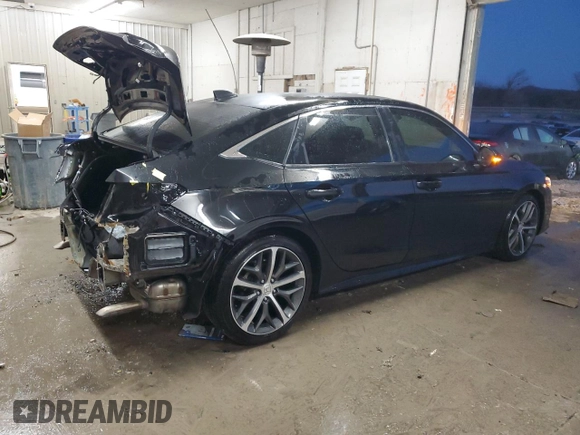 2022 Honda Civic Sedan Touring with VIN 2HGFE1F96NH317163, listed as a Copart auction lot 89190845 with 51,090 mi miles and Salvage Title. Bid and sale history available at carsss.com. Image 3.