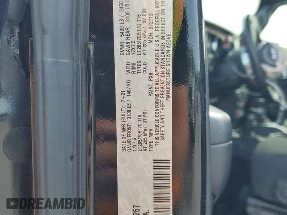 2021 Jeep Wrangler Rubicon with VIN 1C4HJXCG5MW797267, listed as a Copart auction lot 53585825 with 44,496 mi miles and Salvage title. Bid and sale history available at DreamBid. Image 14.