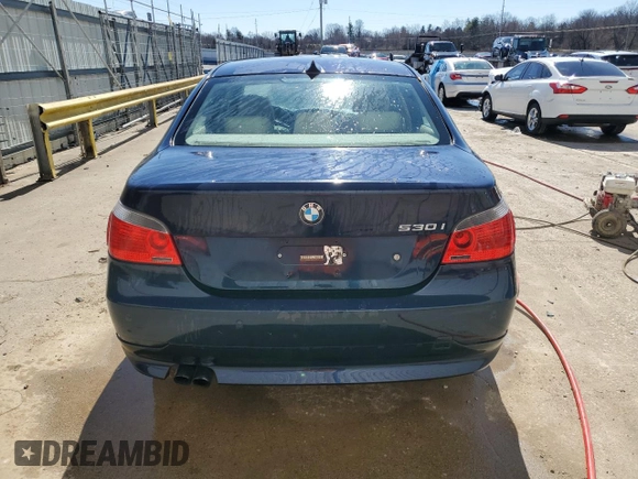 2006 BMW 5 Series 530i with VIN WBANE73556CM39724, listed as a Copart auction lot 46697405 with 191,164 mi miles and Non Repairable. Bid and sale history available at carsss.com. Image 6.