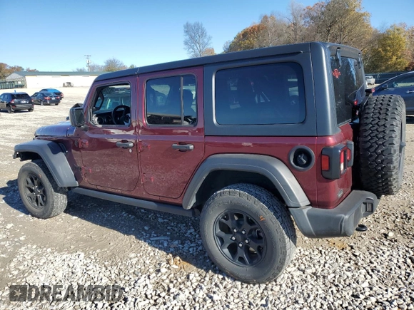 2021 Jeep Wrangler Unlimited Willys with VIN 1C4HJXDG9MW594591, listed as a Copart auction lot 81740454 with 48,070 mi miles and Salvage title. Bid and sale history available at DreamBid. Image 2.