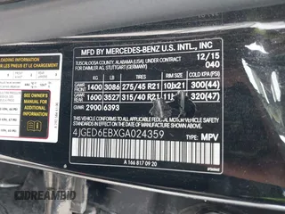 2016 Mercedes-Benz GLE 450 AMG z VIN 4JGED6EBXGA024359, wystawiony jako IAAI lot #42156426 z przebiegiem 115 489 mil mil oraz . Historia ofert i sprzedaży dostępna na DreamBid. Obrazek 9.