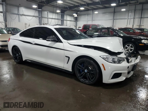 2014 BMW 4 Series 435i with VIN WBA3R1C52EK192076, listed as a Copart auction lot 60098595 with 89,504 mi miles and Salvage title. Bid and sale history available at DreamBid. Image 4.