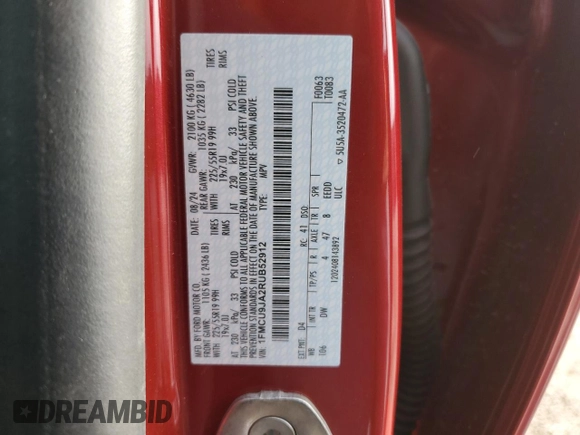 2024 Ford Escape Platinum with VIN 1FMCU9JA2RUB52912, listed as a Copart auction lot 80959724 with 3,996 mi miles and Salvage Title. Bid and sale history available at DreamBid. Image 13.