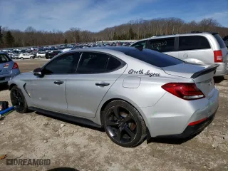 2019 Genesis G70 2.0T Advanced with VIN KMTG44LA6KU033354, listed as a Copart auction lot 44104183 with 78,723 mi miles. Bid and sale history available at carsss.com. Image 2.
