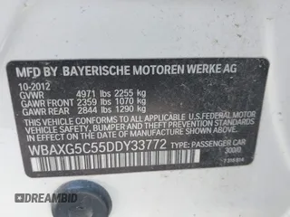 2013 BMW 5 Series 528i with VIN WBAXG5C55DDY33772, listed as a IAAI auction lot 41605701 with 131,473 mi miles and . Bid and sale history available at carsss.com. Image 9.