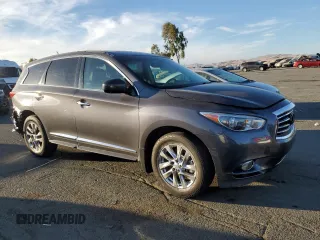 2013 Infiniti JX35 with VIN 5N1AL0MN3DC317773, listed as a Copart auction lot 75810624 with 132,718 mi miles and Salvage Title. Bid and sale history available at carsss.com. Image 4.