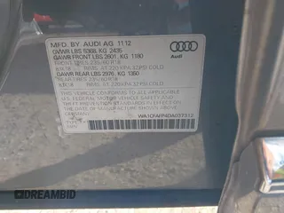 2013 Audi Q5 Premium with VIN WA1CFAFP4DA037312, listed as a IAAI auction lot 41432566 with 122,690 mi miles and . Bid and sale history available at DreamBid. Image 9.