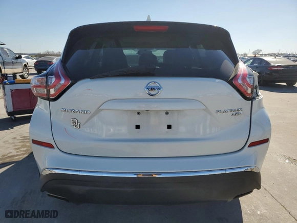 2017 Nissan Murano SL with VIN 5N1AZ2MH1HN153177, listed as a Copart auction lot 42220095 with 57,594 mi miles and Salvage Title. Bid and sale history available at carsss.com. Image 6.