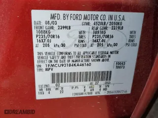 2004 Ford Escape XLT with VIN 1FMCU93184KA46160, listed as a Copart auction lot 75586163 with 172,149 mi miles and Salvage Title. Bid and sale history available at carsss.com. Image 15.