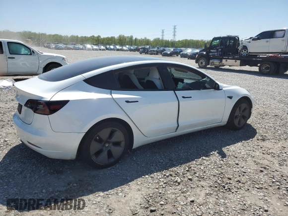 2023 Tesla Model 3 with VIN 5YJ3E1EA3PF602067, listed as a Copart auction lot 52317695 with 54,867 mi miles and Salvage Title. Bid and sale history available at DreamBid. Image 3.